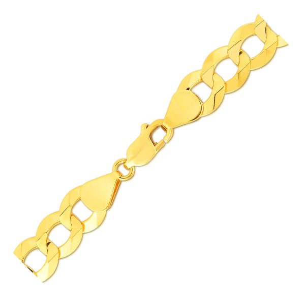 14k Yellow Gold Solid Curb Chain 10.0mm