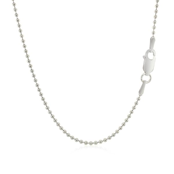 Rhodium Plated 1.5mm Sterling Silver Bead Style Chain