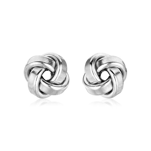 Petite Sterling Silver Polished Love Knot Earrings