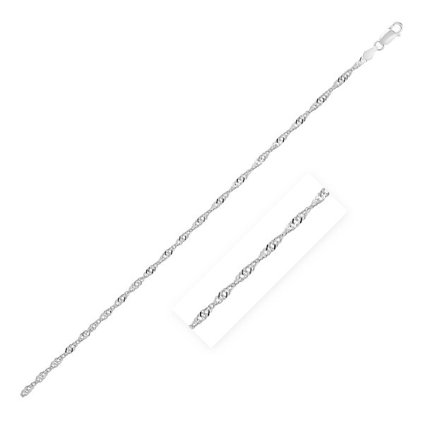 Sterling Silver 2.8mm Singapore Style Chain