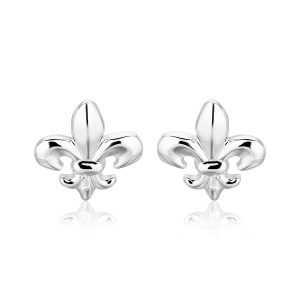 Sterling Silver Fluer De Lis Earrings