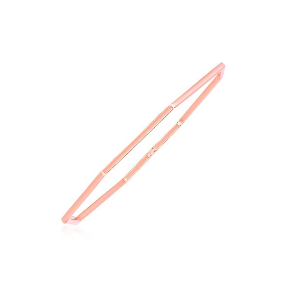 14K Rose Gold Polished Octagon Bangle