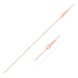 Double Extendable Cable Chain in 14k Rose Gold (1.0mm)