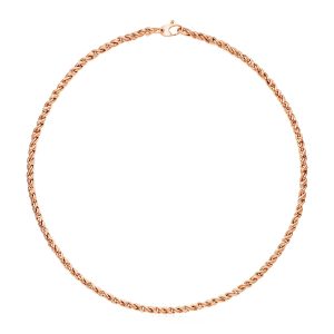 14k Rose Gold 17 inch Braid Link Necklace
