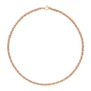 14k Rose Gold 17 inch Braid Link Necklace