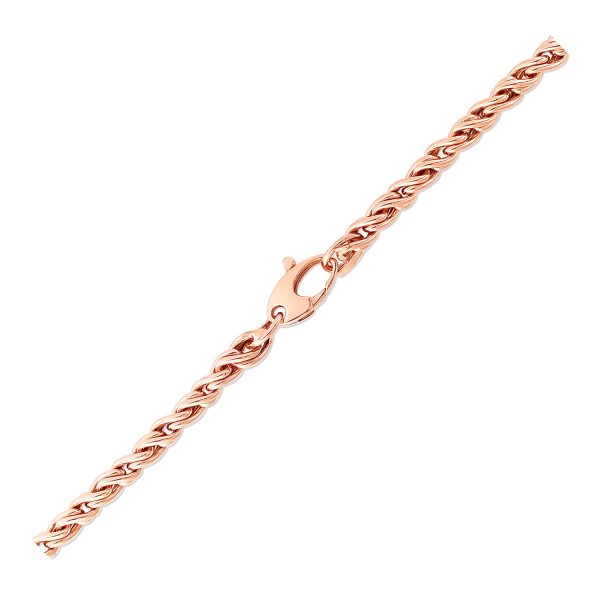 14k Rose Gold 17 inch Braid Link Necklace