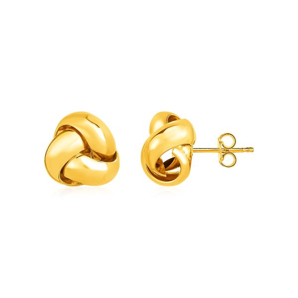 Polished Love Knot Post Earrings in 14k Yellow Gold