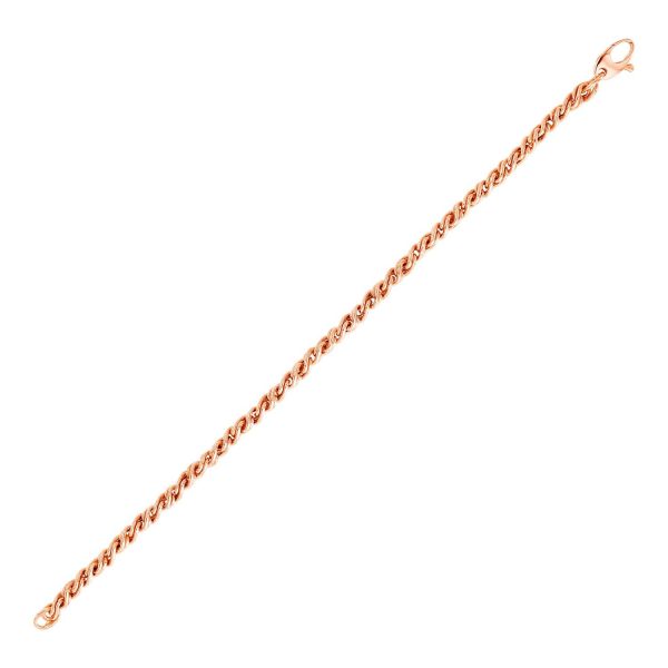 14k Rose Gold 7 1/2 inch Braid Link Bracelet