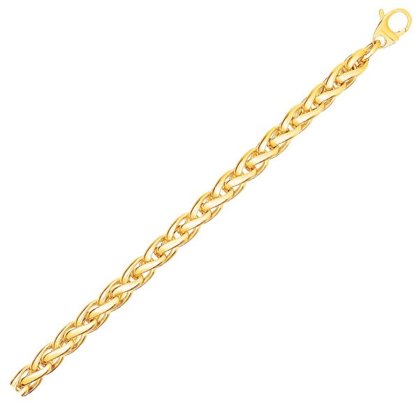 Wheat Link Bracelet in 14k Yellow Gold
