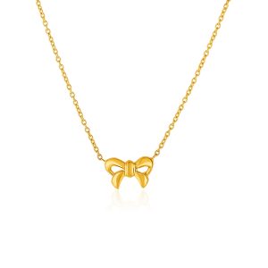 14k Yellow Gold Pendant with Bow