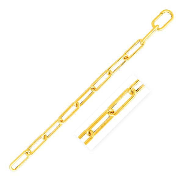 14k Yellow Gold Lite Round Wire Paperclip Chain (8.5mm)