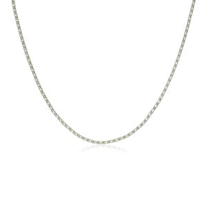 Sterling Silver 18 inch Necklace with Pale Green Cubic Zirconias