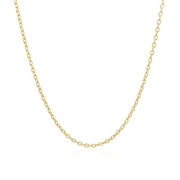 18k Yellow Gold Round Cable Link Chain 1.5mm