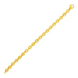 14k Yellow Gold Polished Oval Link Bracelet