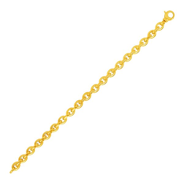 14k Yellow Gold Polished Oval Link Bracelet