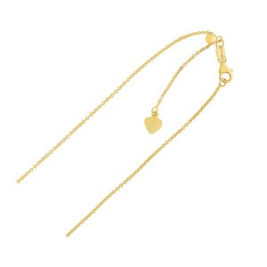 Adjustable Cable Chain in 14k Yellow Gold (1.0mm)
