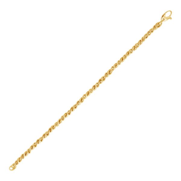 14k Yellow Gold 7 1/2 inch Braid Link Bracelet