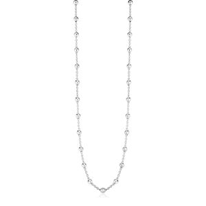 Sterling Silver Station Necklace with Polished Beads
