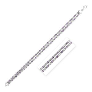 Sterling Silver 7 1/4 inch Bracelet with Pink and White Cubic Zirconias