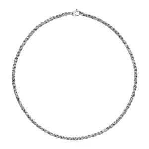 14k White Gold 17 inch Braid Link Necklace