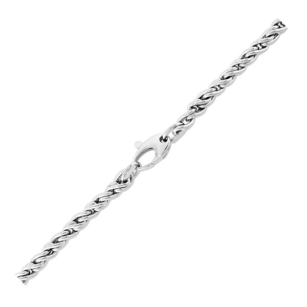 14k White Gold 17 inch Braid Link Necklace