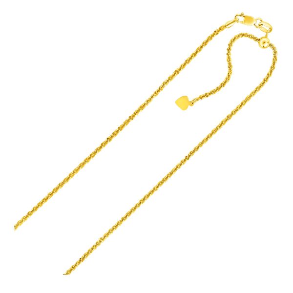 Sterling Silver in Yellow Finish 1.5mm Adjustable Sparkle Chain