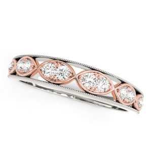 14k White And Rose Gold Infinity Style Diamond Band (1/5 cttw)