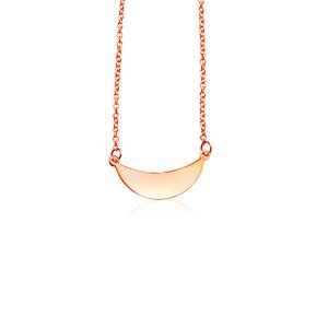 14k Rose Gold 18 inch Necklace with Polished Arc