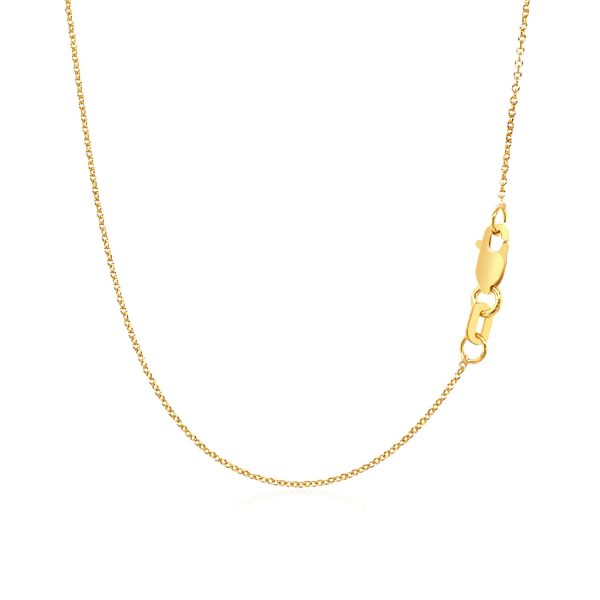 14k Yellow Gold Polished Moon Necklace with Diamond