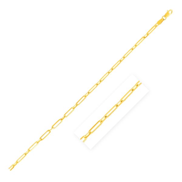 14k Yellow Gold Alternating Paperclip Bracelet (2.8mm)