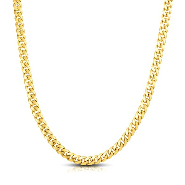 7.1mm 10k Yellow Gold Classic Miami Cuban Solid Chain