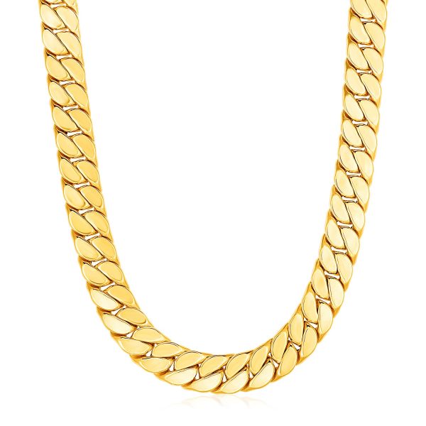 14k Yellow Gold Mens Curb Chain Necklace