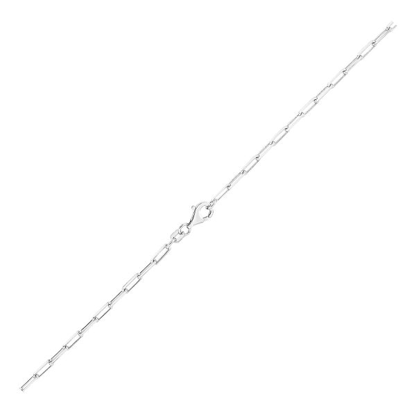Sterling Silver Rhodium Plated Paperclip Chain (1.8 mm)