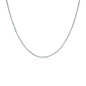 Sterling Silver 18 inch Necklace with Pale Blue Cubic Zirconias