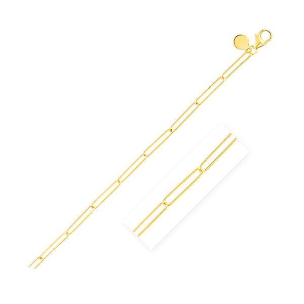 14k Yellow Gold Wire Paperclip Bracelet (2.7mm)