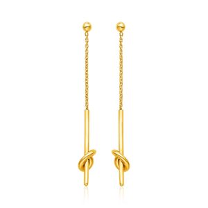 14k Yellow Gold Dangle Earrings with Knots