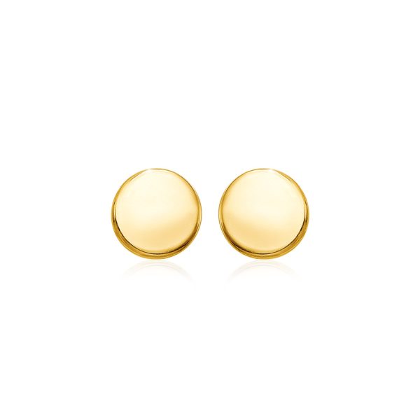 14k Yellow Gold Polished Round Post Earrings