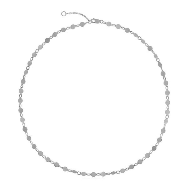 14k White Gold Necklace with Polished Circles