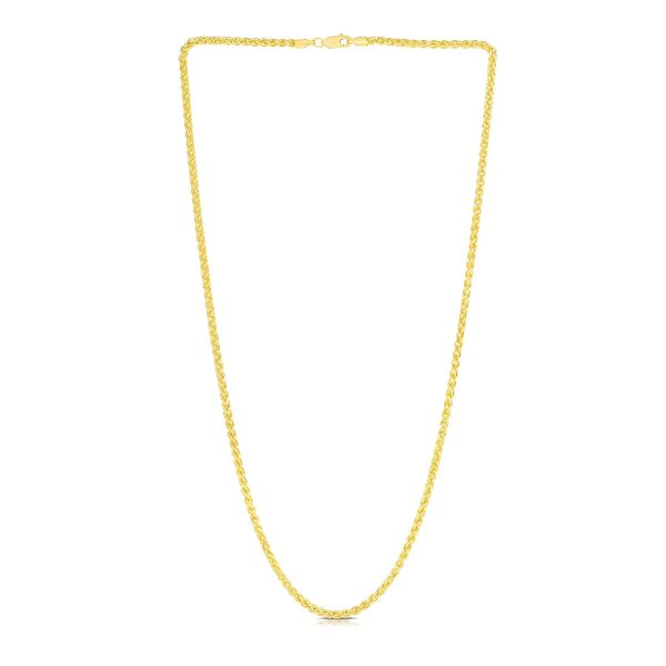 14k Yellow Gold 2.8mm Light Weight Wheat Chain