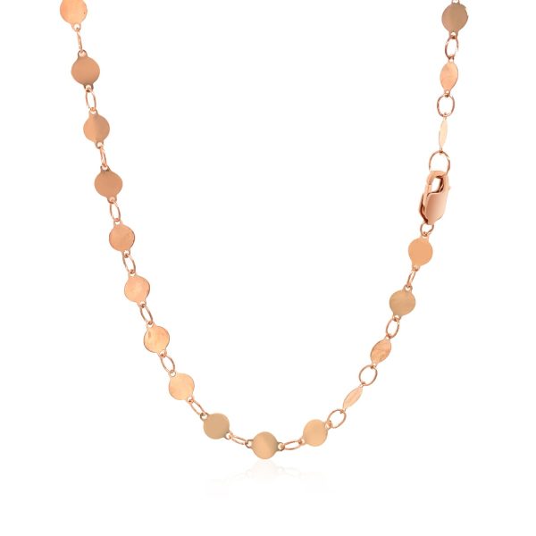 14k Rose Gold Necklace with Polished Circles