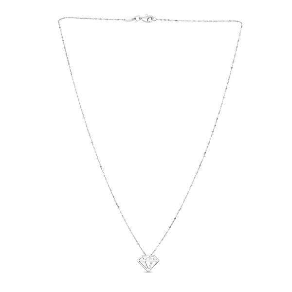 Diamond Symbol Pendant in 14k White Gold