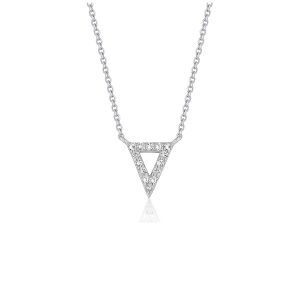 Diamond Inverted Triangle Pendant in 14k White Gold