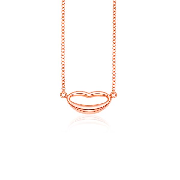 14k Rose Gold Lips Necklace