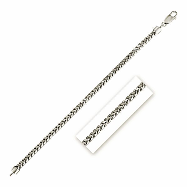 Sterling Silver Rhodium Plated Round Franco Chain 4.0mm