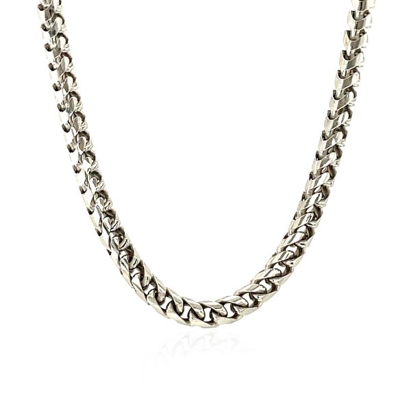 Sterling Silver Rhodium Plated Round Franco Chain 4.0mm
