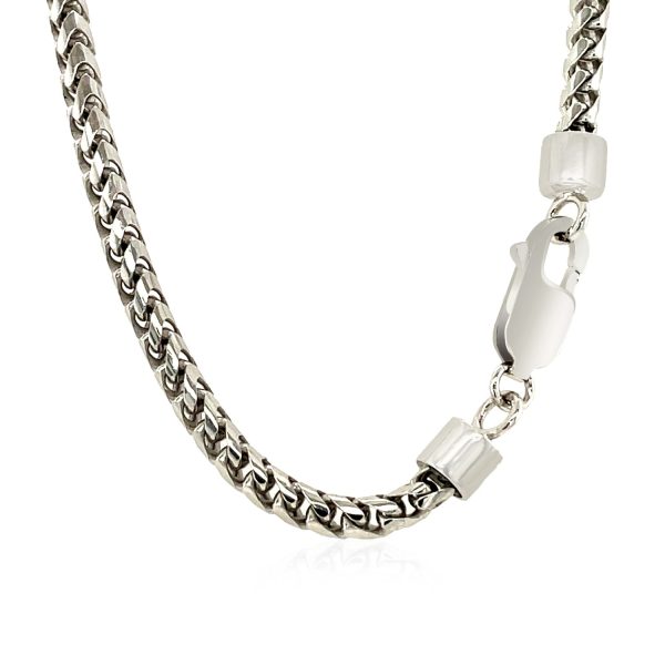 Sterling Silver Rhodium Plated Round Franco Chain 4.0mm