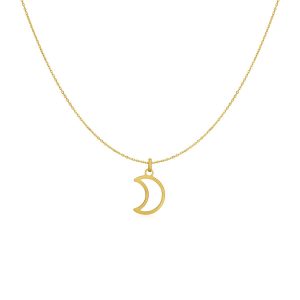 14k Yellow Gold Necklace with Moon