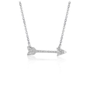 Diamond Arrow Style Pendant in 14k White Gold (1/10 cttw)