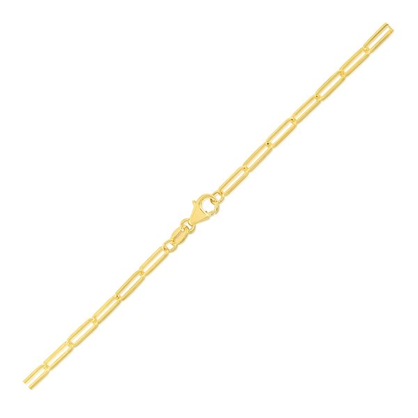 14K Yellow Gold Paperclip Bracelet (2.5mm)