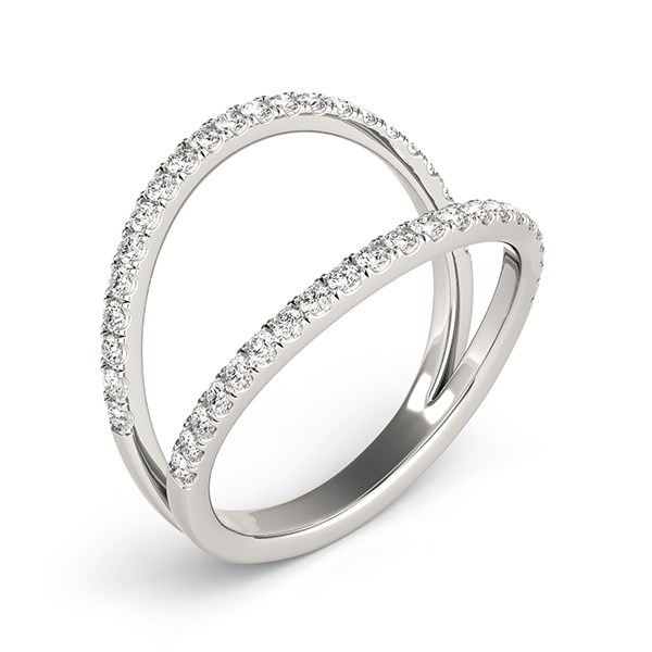 14k White Gold Diamond Split Band Ring (1/4 cttw)